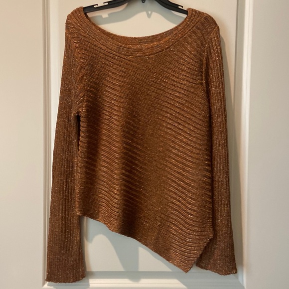 NWOT Free People Copper Sparkle Pullover - Picture 1 of 5